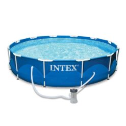 Intex 28211EG 12 ft. Round 30 in. D Metal Frame Above Ground Swimming Pool Set and Pump