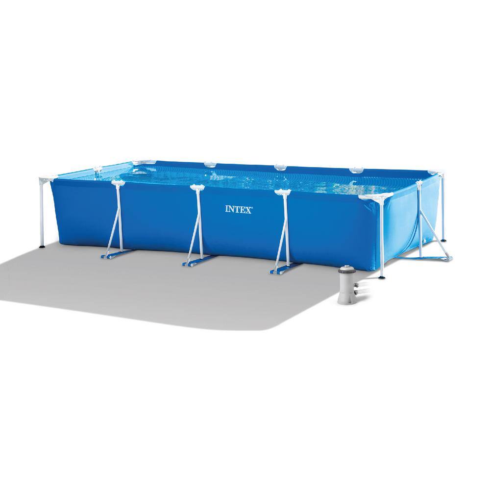 Intex 28279EH-HD 14 ft. x 33 in. Rectangular Above Ground Backyard Swimming Pool with Filter Intex 28279EH-HD 14 ft. x 33 in. Rectangular Above Ground Backyard Swimming Pool with Filter