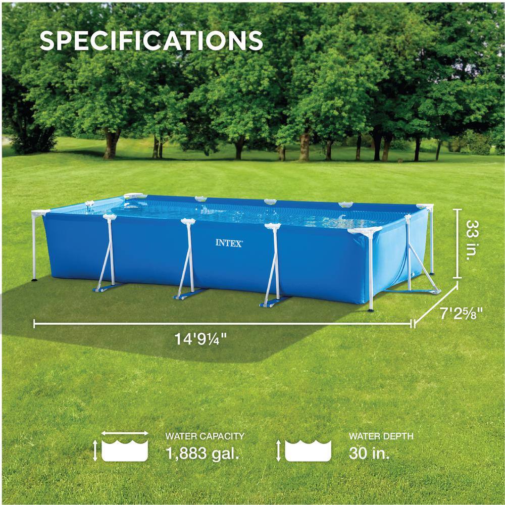 Intex 28279EH-HD 14 ft. x 33 in. Rectangular Above Ground Backyard Swimming Pool with Filter1