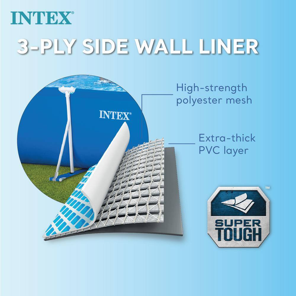 Intex 28279EH-HD 14 ft. x 33 in. Rectangular Above Ground Backyard Swimming Pool with Filter7