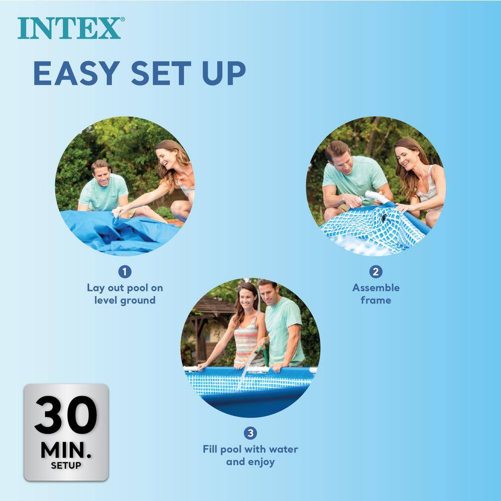Intex 28279EH-HD 14 ft. x 33 in. Rectangular Above Ground Backyard Swimming Pool with Filter9