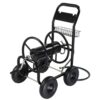Karl home 219702535936 Black Iron 4-Wheel Hose Reel Truck