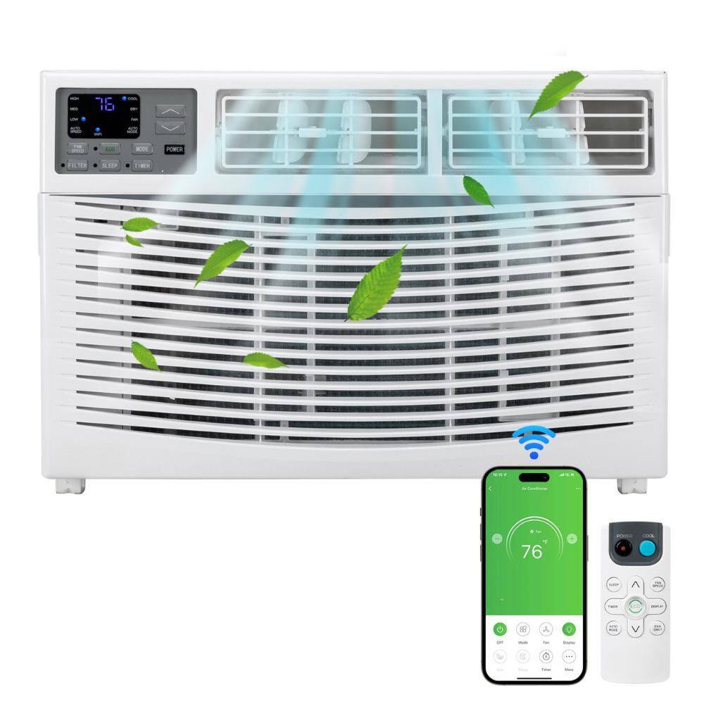 Karl home 8,000 BTU 115V Window Air Conditioner Cools 350 Sq. Ft. with Remote Control in White Karl home 8,000 BTU 115V Window Air Conditioner Cools 350 Sq. Ft. with Remote Control in White