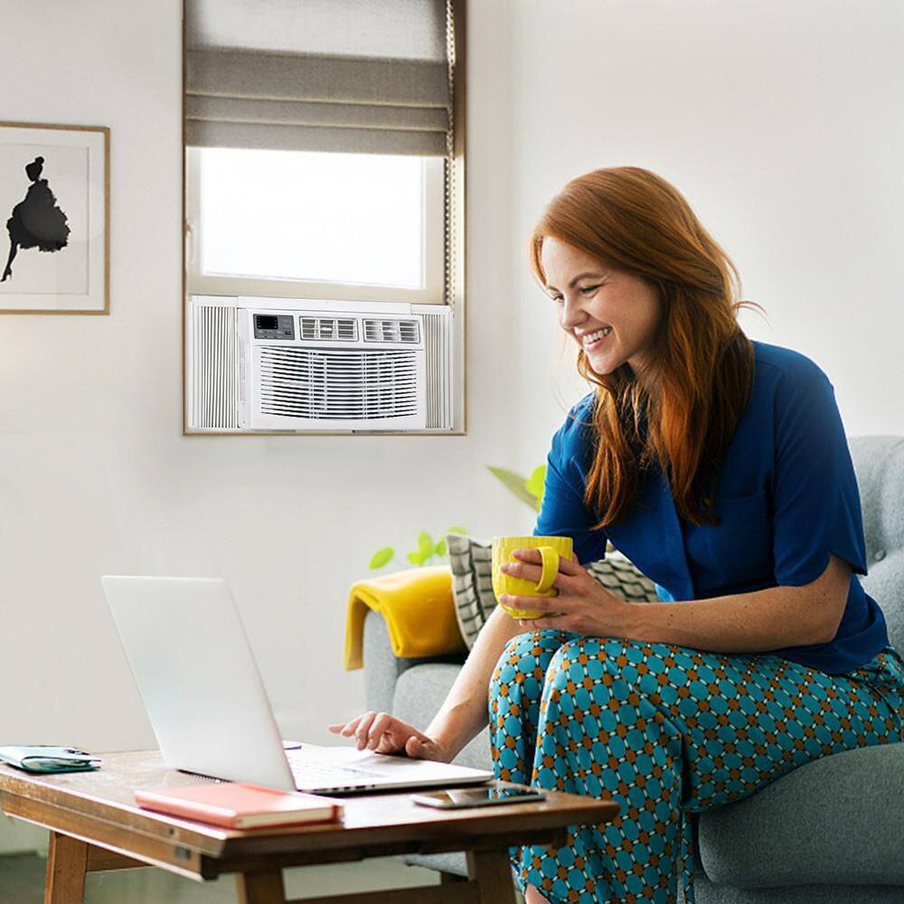 Karl home 8,000 BTU 115V Window Air Conditioner Cools 350 Sq. Ft. with Remote Control in White11