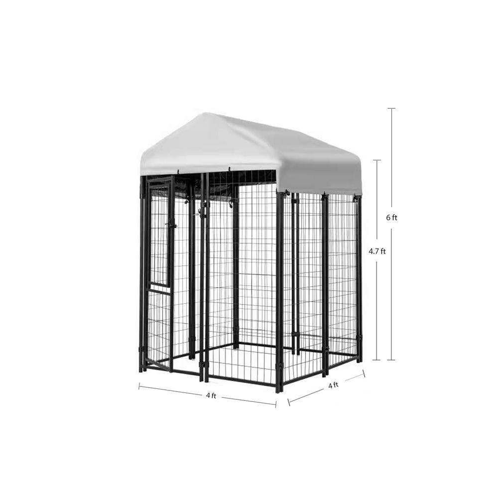 KennelMaster DK644WC 4 ft. x 4 ft. x 6 ft. Welded Wire Dog Fence Kennel Kit1