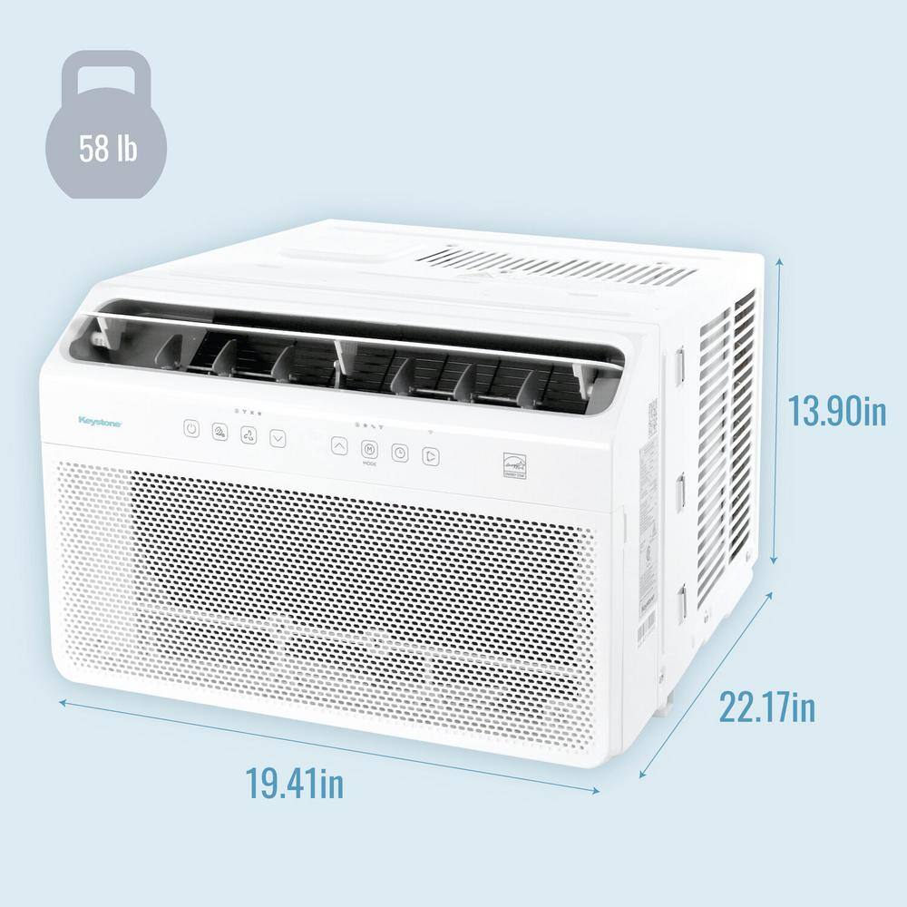 Keystone KSTAW12INV-HC 12,000 BTU (DOE) 115-Volt Window Mounted Inverter Air Conditioner with Heater and Remote Control5