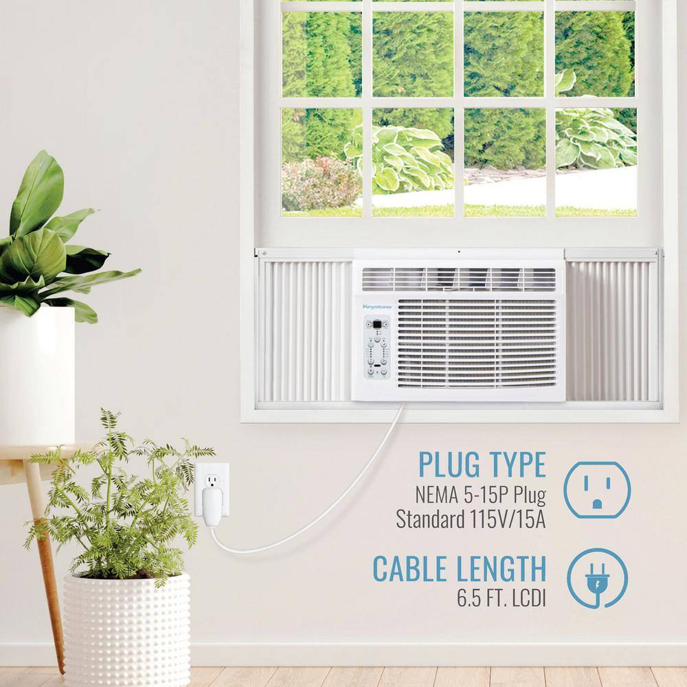 Keystone KSTAW14CE 14,500 BTU 115V Window Air Conditioner Cools 650 Sq. Ft. with Dehumidifier and Smart Remote Control in White0