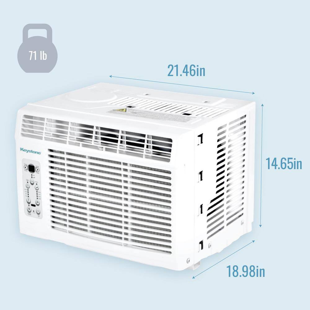 Keystone KSTAW14CE 14,500 BTU 115V Window Air Conditioner Cools 650 Sq. Ft. with Dehumidifier and Smart Remote Control in White1