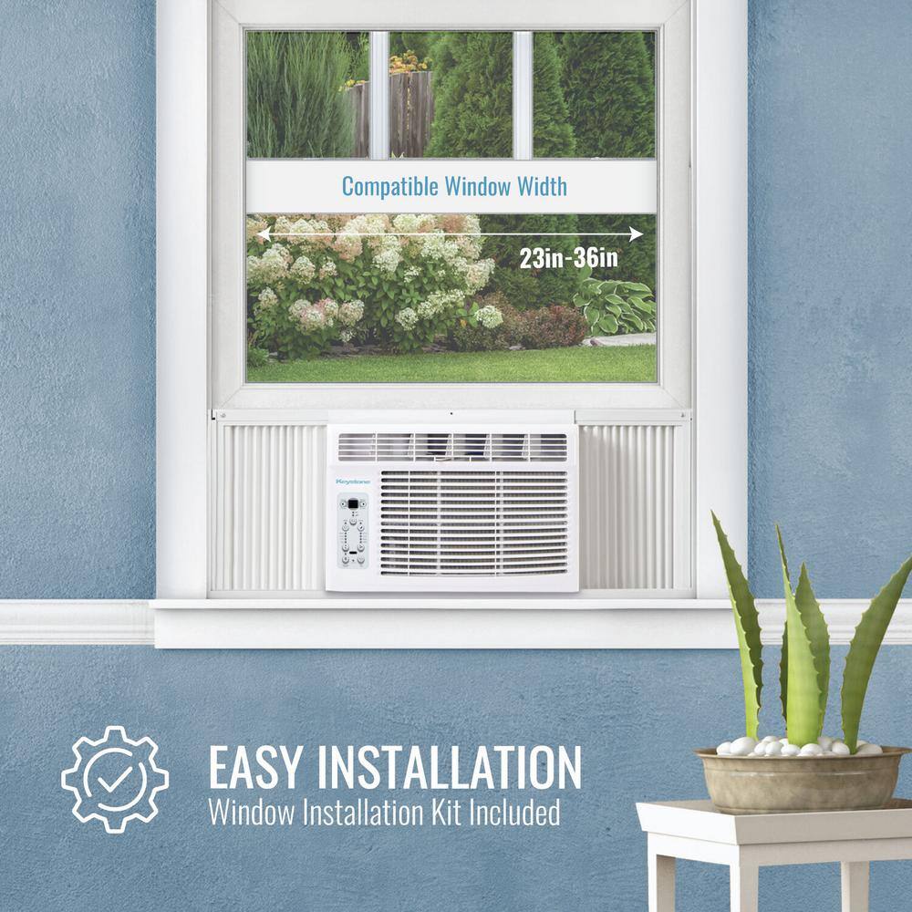 Keystone KSTAW14CE 14,500 BTU 115V Window Air Conditioner Cools 650 Sq. Ft. with Dehumidifier and Smart Remote Control in White17