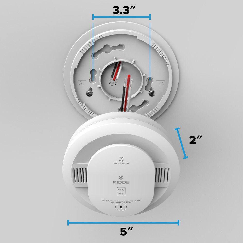 Kidde 21033276 Hardwired Ring App Enabled Smart Smoke Detector with AA Backup Battery, Voice Alerts, Interconnected Alarm18