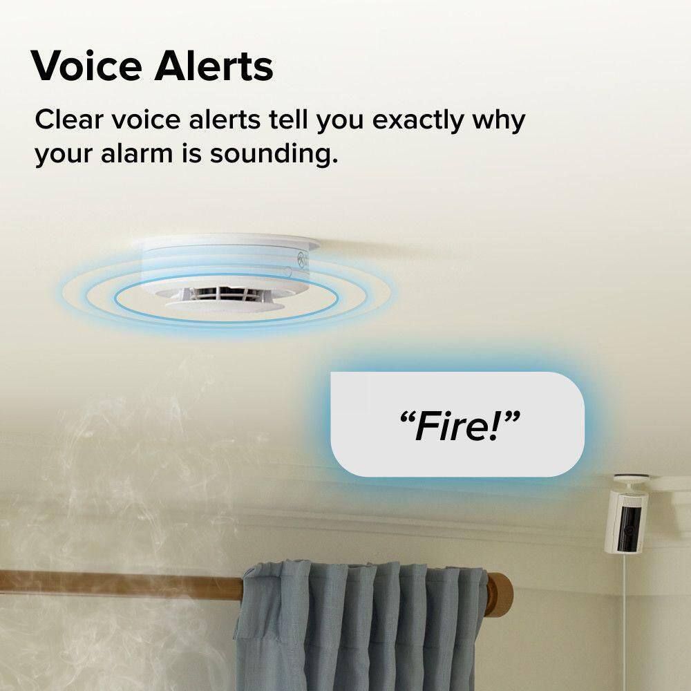 Kidde 21033276 Hardwired Ring App Enabled Smart Smoke Detector with AA Backup Battery, Voice Alerts, Interconnected Alarm26