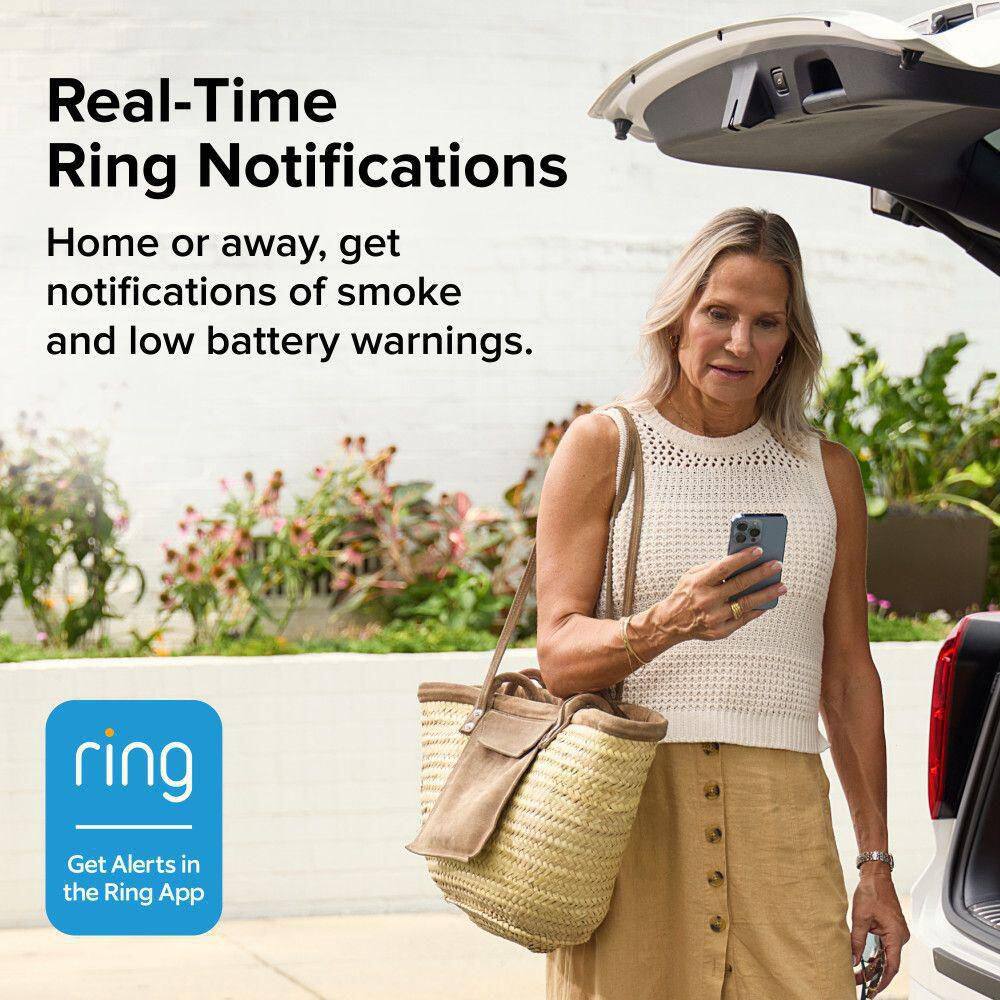 Kidde 21033276 Hardwired Ring App Enabled Smart Smoke Detector with AA Backup Battery, Voice Alerts, Interconnected Alarm4