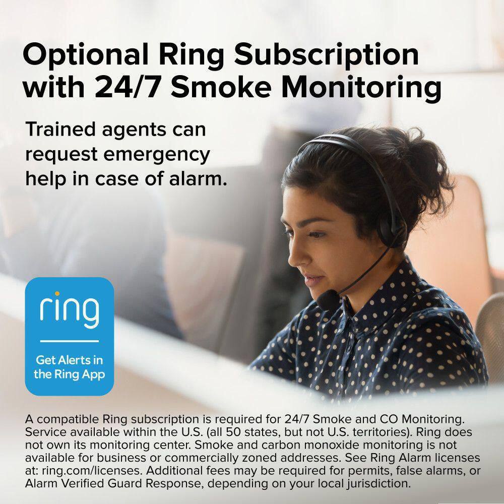 Kidde 21033276 Hardwired Ring App Enabled Smart Smoke Detector with AA Backup Battery, Voice Alerts, Interconnected Alarm56