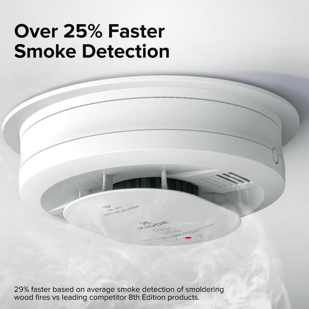 Kidde 21033276 Hardwired Ring App Enabled Smart Smoke Detector with AA Backup Battery, Voice Alerts, Interconnected Alarm7