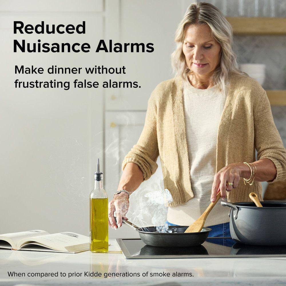 Kidde 21033276 Hardwired Ring App Enabled Smart Smoke Detector with AA Backup Battery, Voice Alerts, Interconnected Alarm9