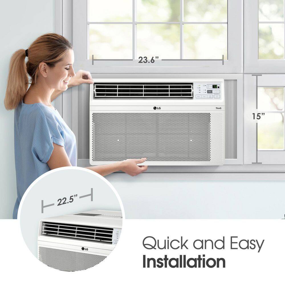 LG LW1523ERSM 14,000 BTU 115V Window Air Conditioner Cools 700 sq. ft. with Wi-Fi, Remote, Dehumidifier and in White12