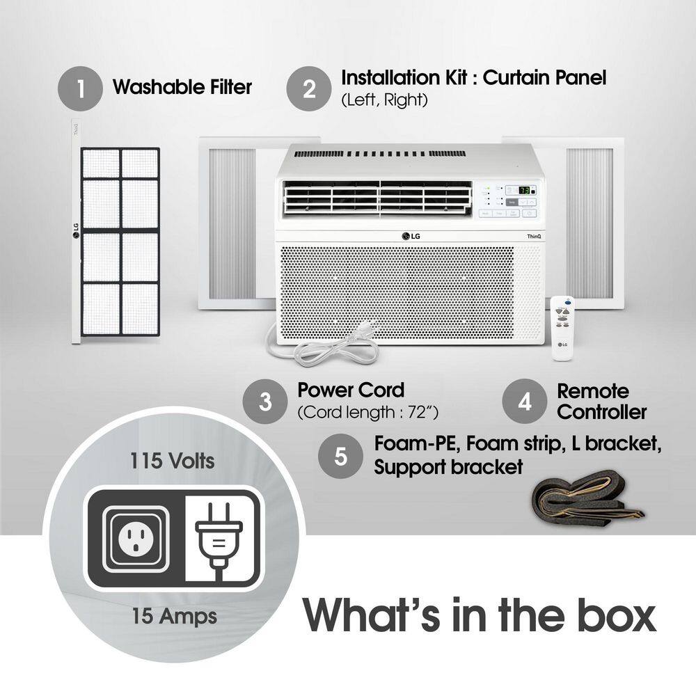 LG LW1523ERSM 14,000 BTU 115V Window Air Conditioner Cools 700 sq. ft. with Wi-Fi, Remote, Dehumidifier and in White14