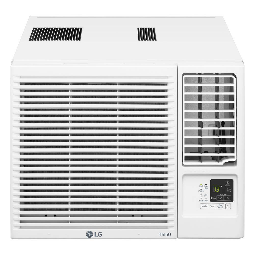 LG LW8023HRSM 7,600 BTU 115V Window Air Conditioner Cools 330 Sq. Ft. with Heater, Wi-Fi Enabled and Dehumidifier in White0