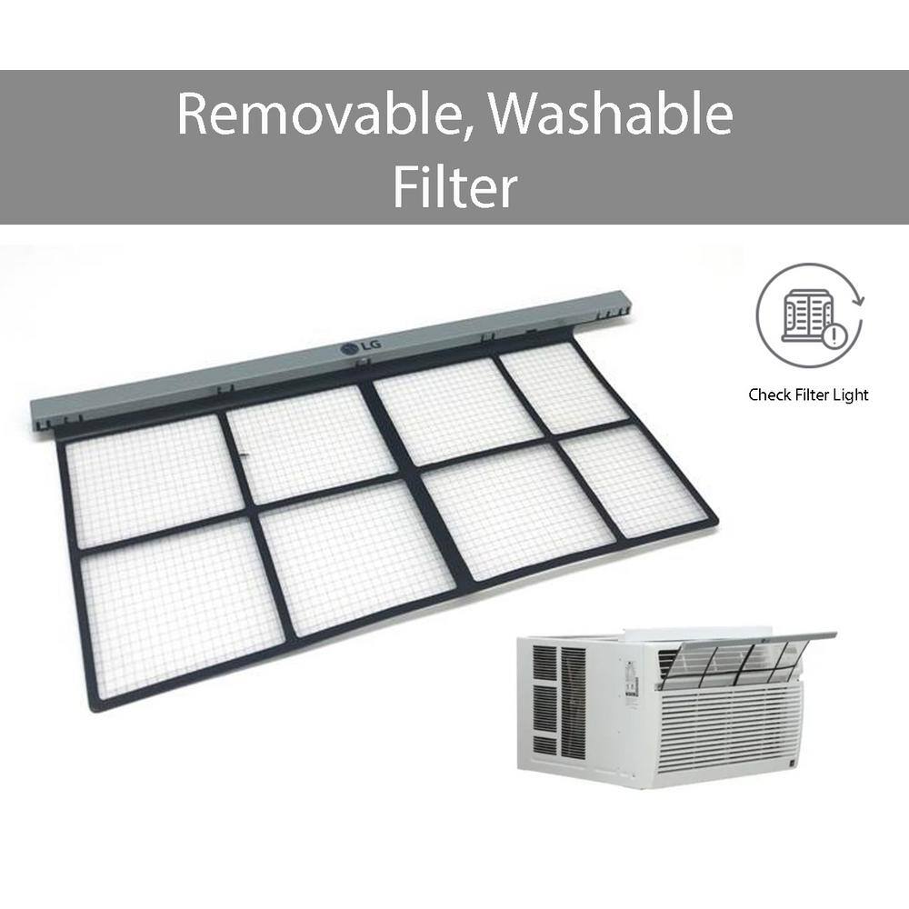 LG LW8023HRSM 7,600 BTU 115V Window Air Conditioner Cools 330 Sq. Ft. with Heater, Wi-Fi Enabled and Dehumidifier in White8