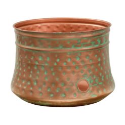 LIBERTY GARDEN 1917 100 ft. Patina Steel Hammered Hose Pot Garden Hose Reel