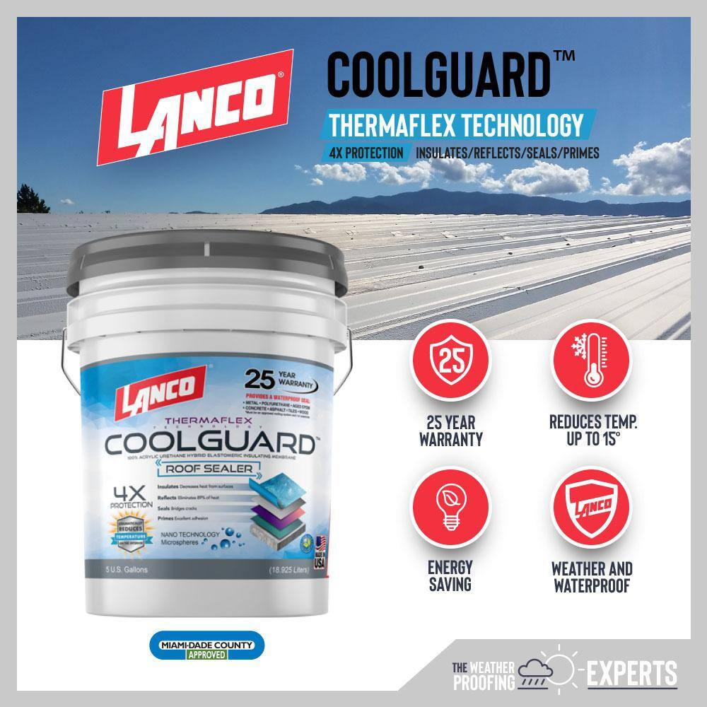 Lanco RC3700-4 Coolguard 1 Gal. Insulating Elastomeric White Roof Sealer`