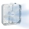Lasko 3720 Weather Shield 20 in. 3 Speed Box Fan for Home in White with 2000 CFM, High Performance Grill and Carry Handle