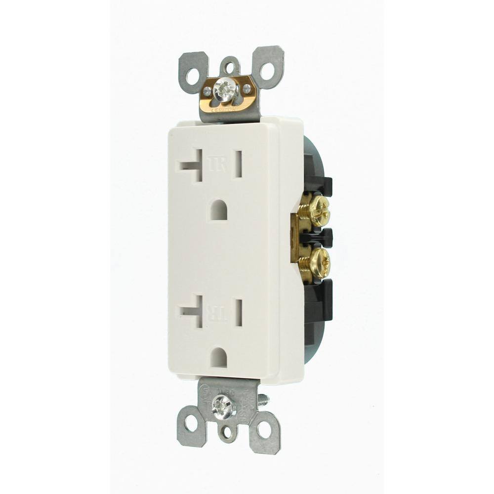 Leviton M02-T5825-WMP Decora 20 Amp 125 V Tamper Resistant Duplex Outlet Receptacle, White (10-Pack)3