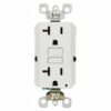 Leviton M22-GFNT2-03W 20 Amp Self-Test SmartlockPro Slim GFCI Duplex Outlet, White (3-Pack)