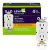 Leviton M42-GFNT1-04W 15 Amp 125-Volt Duplex Self-Test Slim GFCI Outlet, White (4-Pack)