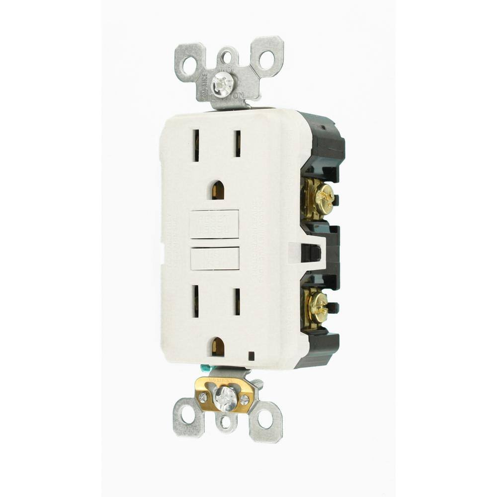 Leviton M42-GFNT1-04W 15 Amp 125-Volt Duplex Self-Test Slim GFCI Outlet, White (4-Pack)7