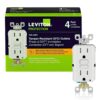 Leviton M42-GFTR1-04W 15 Amp 125-Volt Duplex SmarTest Self-Test SmartlockPro Tamper Resistant GFCI Outlet, White (4-Pack)