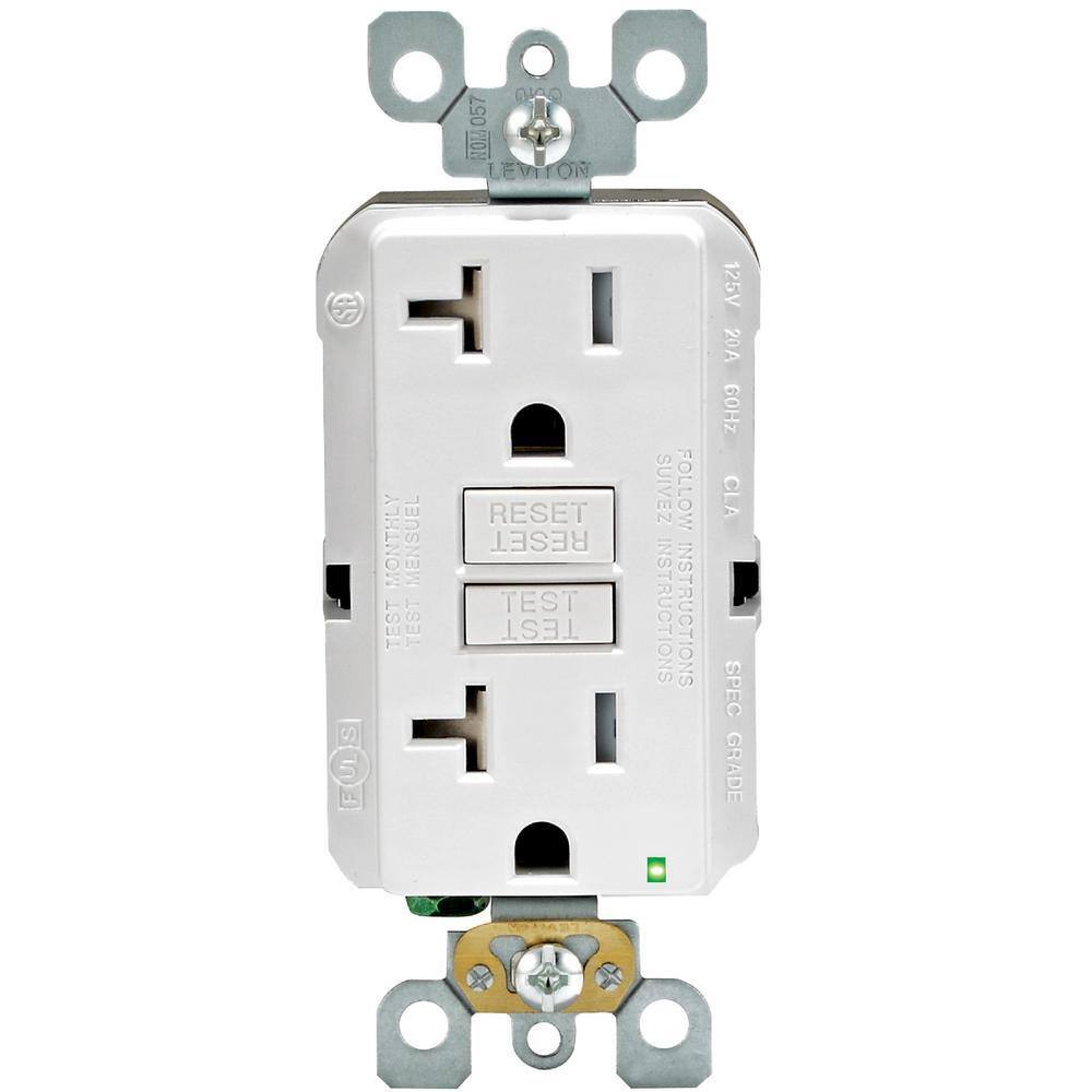 Leviton M42-GFTR2-04W 20 Amp 125-Volt Duplex SmarTest Self-Test SmartlockPro Tamper Resistant GFCI Outlet, White (4-Pack) Leviton M42-GFTR2-04W 20 Amp 125-Volt Duplex SmarTest Self-Test SmartlockPro Tamper Resistant GFCI Outlet, White (4-Pack)