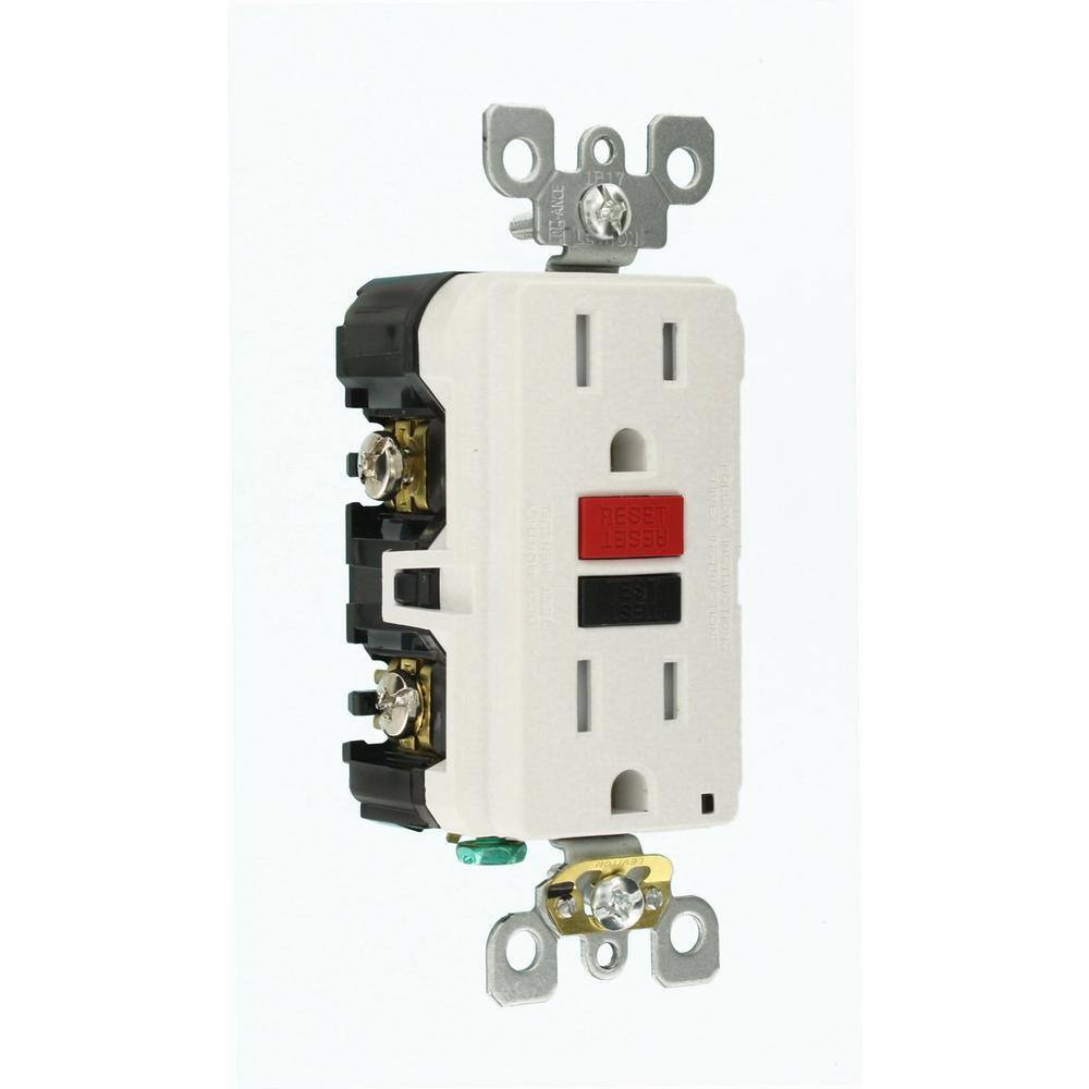 Leviton M49-GFTR1-R4W 15 Amp 125-Volt Self-Test Tamper Resistant GFCI Outlet, White (4-Pack)3