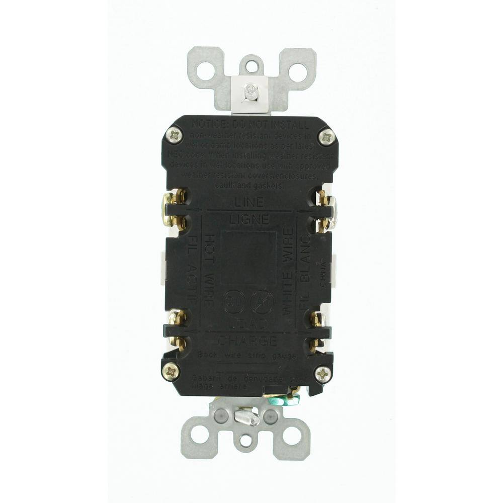 Leviton M49-GFTR1-R4W 15 Amp 125-Volt Self-Test Tamper Resistant GFCI Outlet, White (4-Pack)6