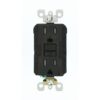 Leviton VE1-GFTR1-HE1 15 Amp 125 V Tamper Resistant Duplex Outlet/Receptacle, Black (10-Pack)