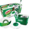 Libman Tornado Spin Mop System, Spinning Floor Mopping and Bucket with Wringer Set for Home, Hardwood, Laminate, Tile Cleaning, Includes 3 Machine Washable Replacement Head Refills (4 Total)