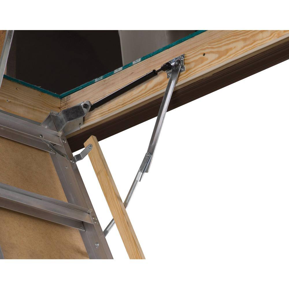 Louisville Ladder AH2240MG-R5 Energy Efficient 7 ft. 8 in. to 10 ft. 3 in., 22.5 in. x 54 in. Insulated Aluminum Attic Ladder, 375 lbs. Load Capacity5