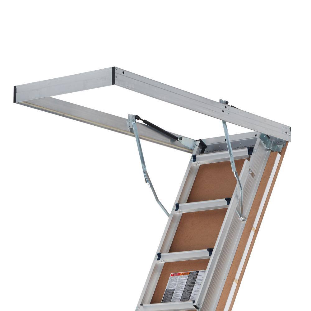 Louisville Ladder AH2240MG-R5 Energy Efficient 7 ft. 8 in. to 10 ft. 3 in., 22.5 in. x 54 in. Insulated Aluminum Attic Ladder, 375 lbs. Load Capacity6