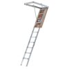 Louisville Ladder AH2240MS 7.8 ft. - 10.3 ft. Ceiling Height Aluminum Attic Ladder(22.5 in. x 54 in. Rough Opening) 375 lbs. Type IAA Load Capacity