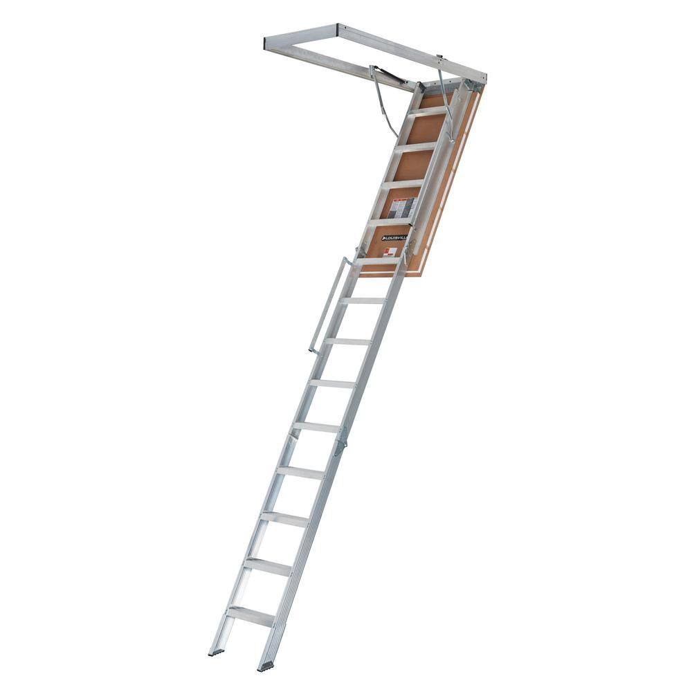Louisville Ladder AL2540LG-R5 Energy Efficient 10 ft.- 12 ft., 25.5 in. x 63 in. Insulated Aluminum Attic Ladder with 375 lbs. Type IAA Load Capacity Louisville Ladder AL2540LG-R5 Energy Efficient 10 ft.- 12 ft., 25.5 in. x 63 in. Insulated Aluminum Attic Ladder with 375 lbs. Type IAA Load Capacity