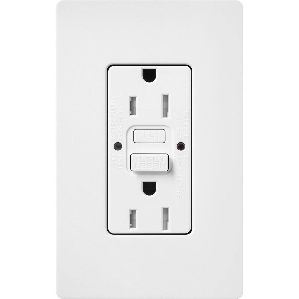 Lutron Claro 15-Amp Tamper Resistant Duplex Receptacle Outlet, Snow (SCR-15-GFST-SW)1
