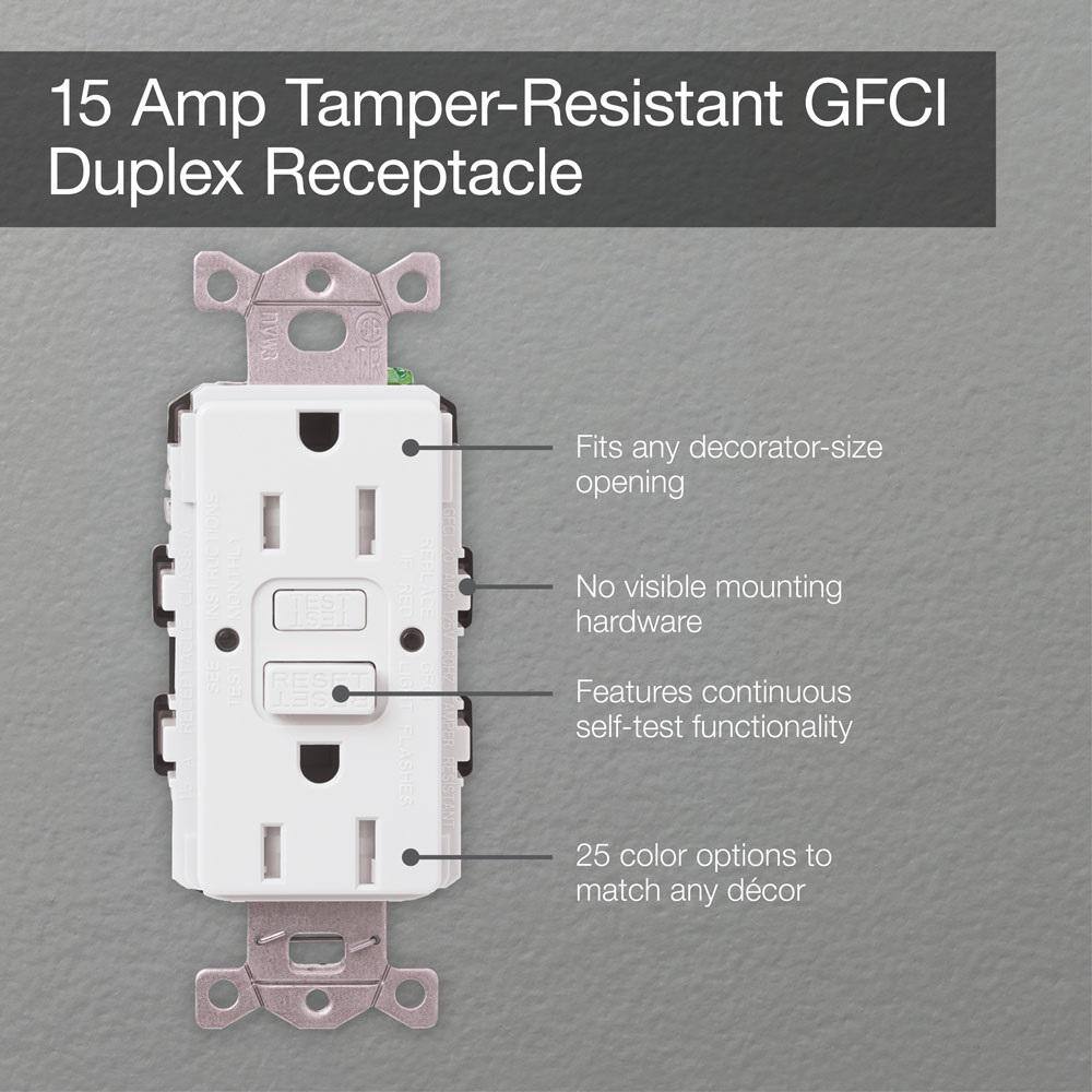Lutron Claro 15-Amp Tamper Resistant Duplex Receptacle Outlet, Snow (SCR-15-GFST-SW)4
