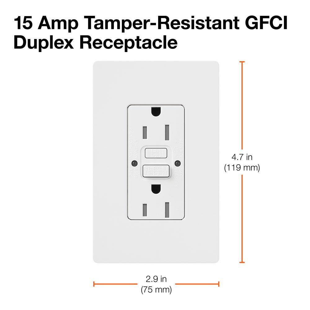 Lutron Claro 15-Amp Tamper Resistant Duplex Receptacle Outlet, Snow (SCR-15-GFST-SW)6