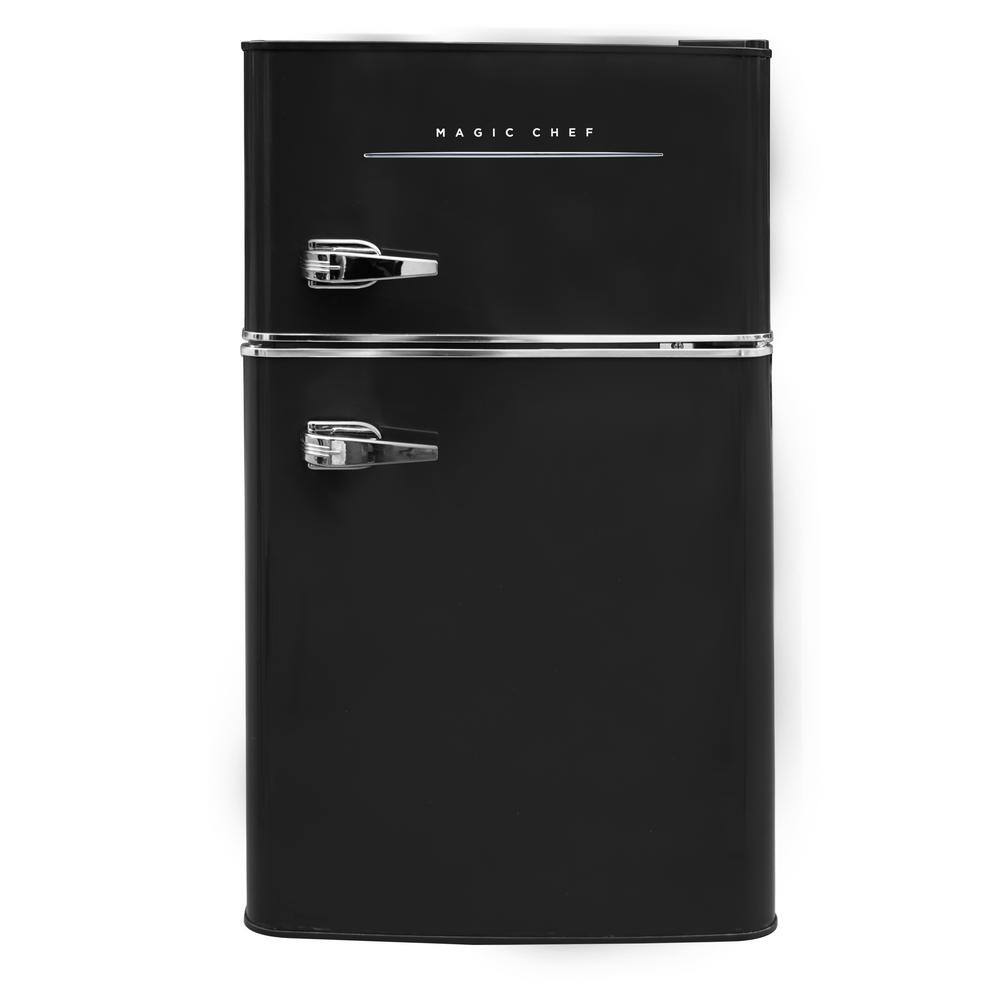 Magic Chef HMCR320BE Retro 3.2 Cu. Ft. 2 door Mini Fridge in Black Magic Chef HMCR320BE Retro 3.2 Cu. Ft. 2 door Mini Fridge in Black