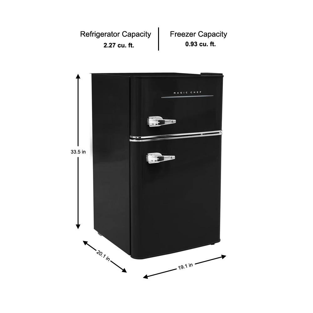 Magic Chef HMCR320BE Retro 3.2 Cu. Ft. 2 door Mini Fridge in Black2