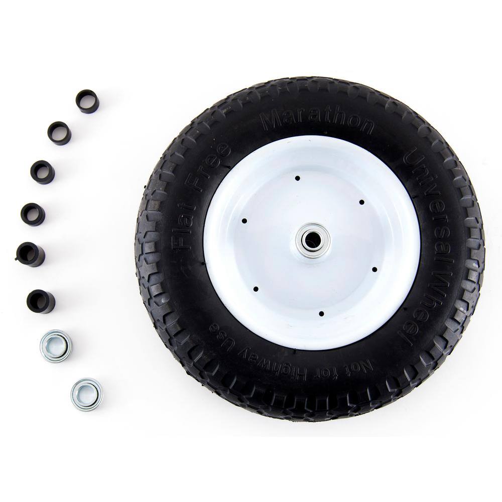 Marathon 00270 14.5 in. Flat Free Universal Wheelbarrow Wheel1