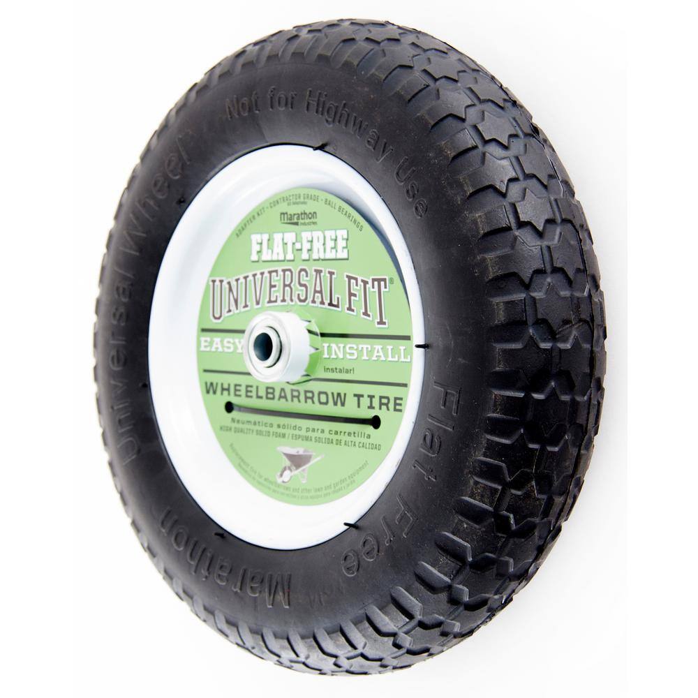 Marathon 00270 14.5 in. Flat Free Universal Wheelbarrow Wheel2