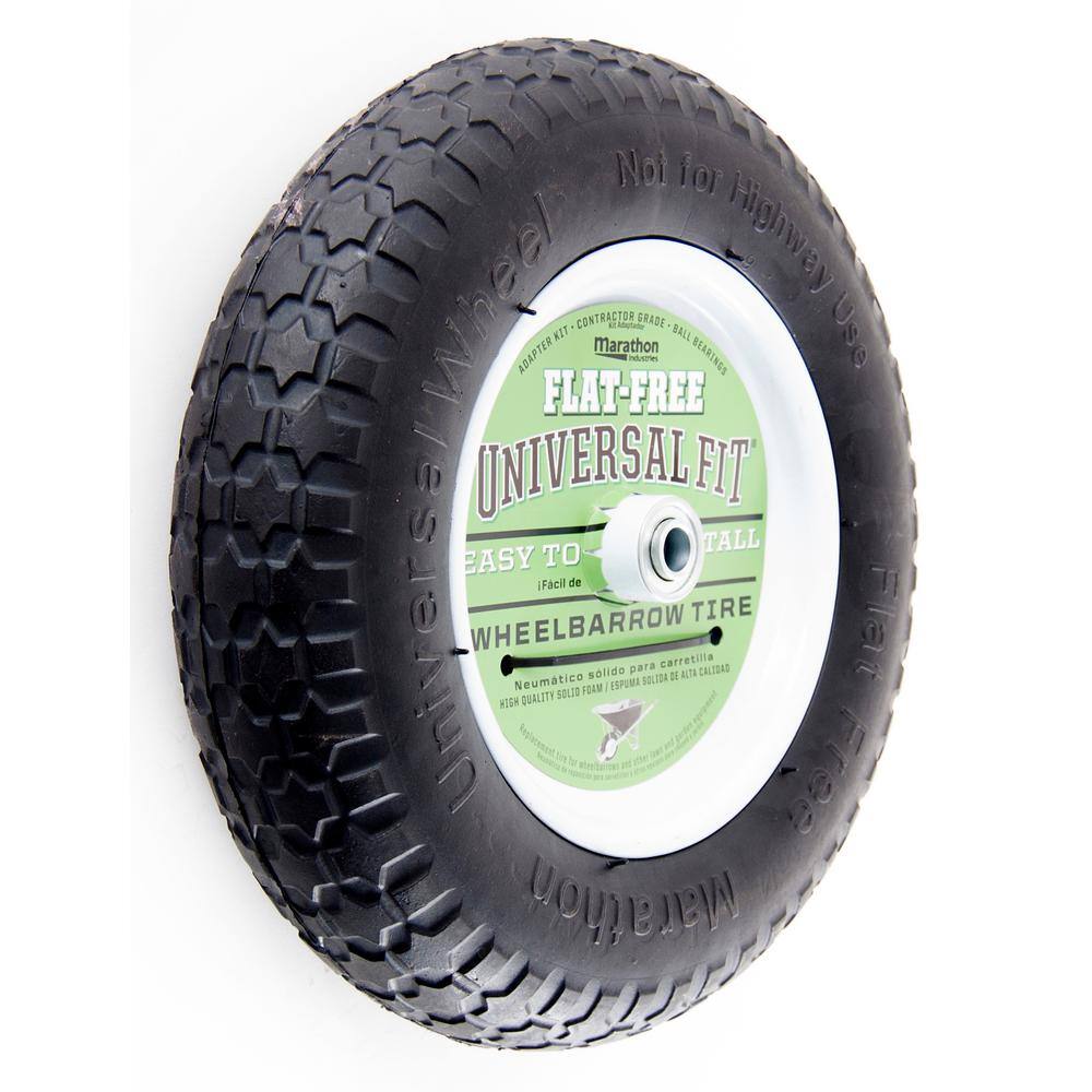 Marathon 00270 14.5 in. Flat Free Universal Wheelbarrow Wheel6