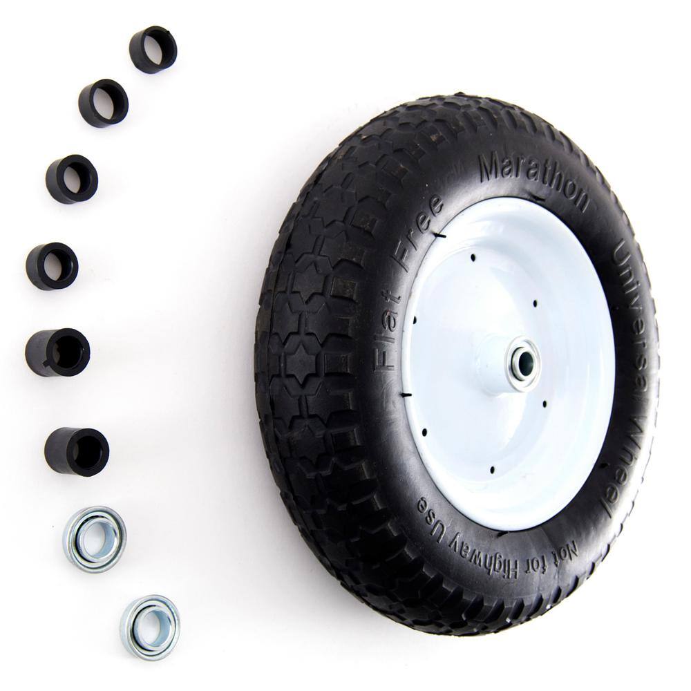 Marathon 00270 14.5 in. Flat Free Universal Wheelbarrow Wheel7