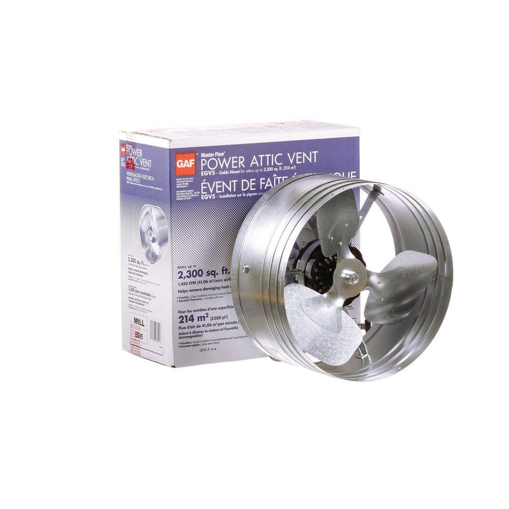 Master Flow EGV5 1450 CFM SIlver Electric Powered Gable Mount Electric Attic Fan6